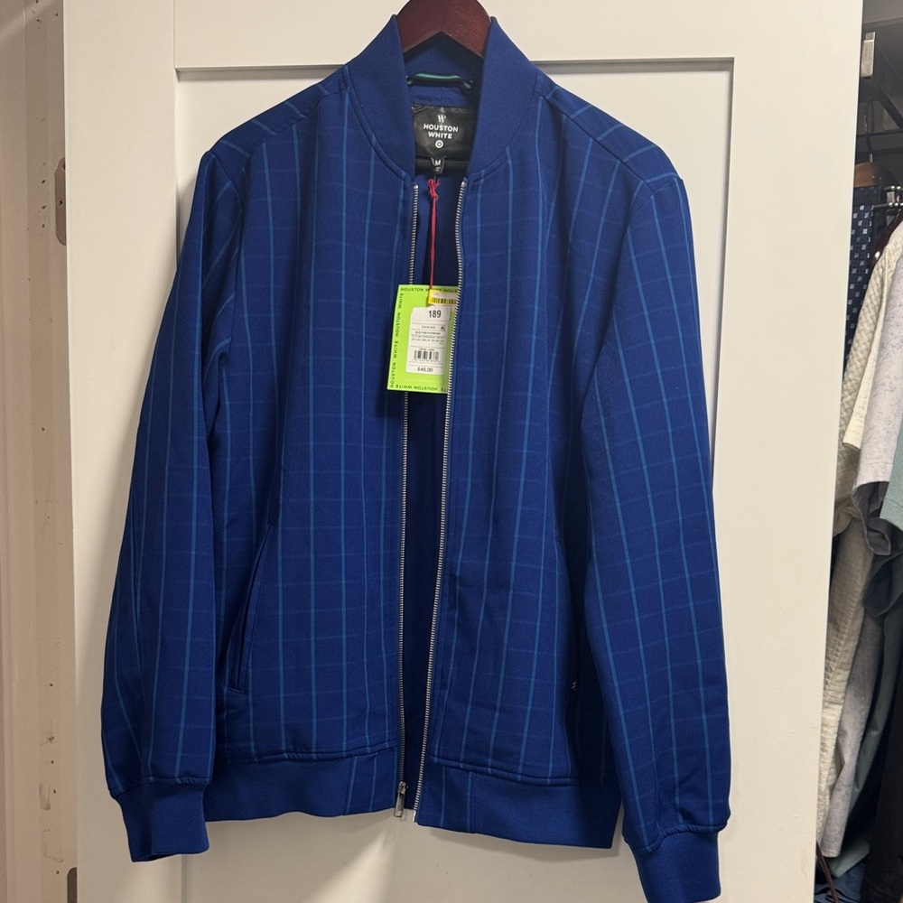 Houston White Blue Checkered men’s Jacket